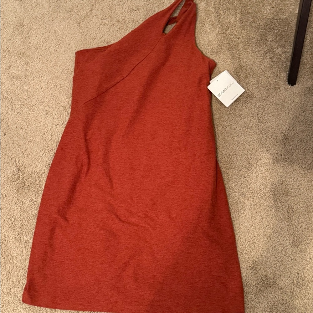 One-Shoulder Burnt Orange Dress